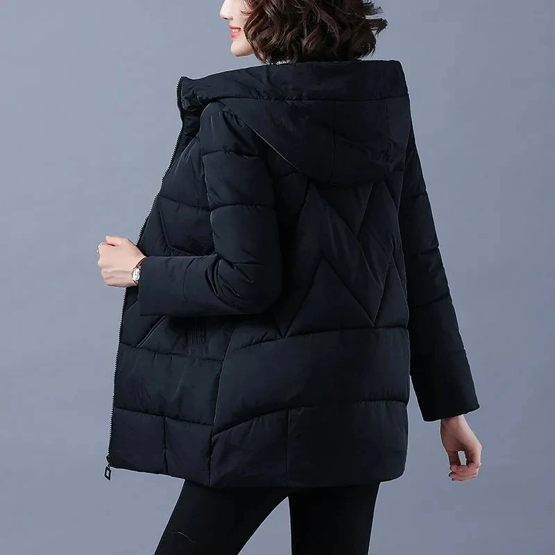 2023 New Women Winter Jacket Long Warm Padded Puffer Parkas Female Thicken Coat Cotton Padded Parka Jacket Hooded Outwear M-4XL