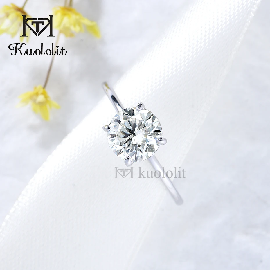 1CT‑2CT Round Cut 8.0mm D Color VVS1 Moissanite Solitaire Engagement Wedding Ring for Women, 10K/14K Solid White Gold Pass Diamond Tester Luxury Bridal Fine Jewelry Anniversary Gift view 7