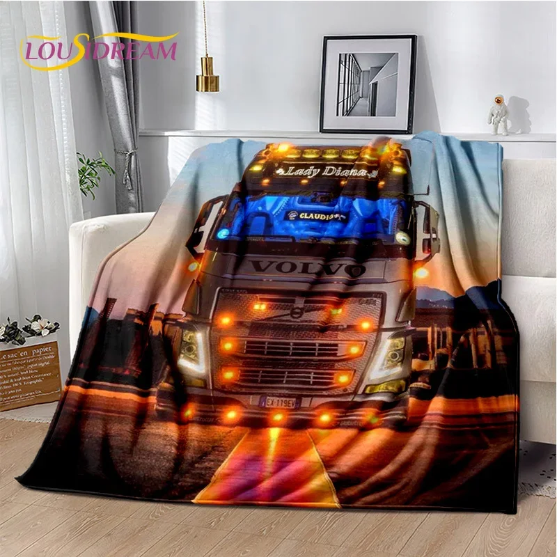 3D Print Volvo Truck Lorry Customized Blanket,Soft Throw Blanket for Home Bedroom Bed Sofa Picnic Travel Office Cover Gift Kids