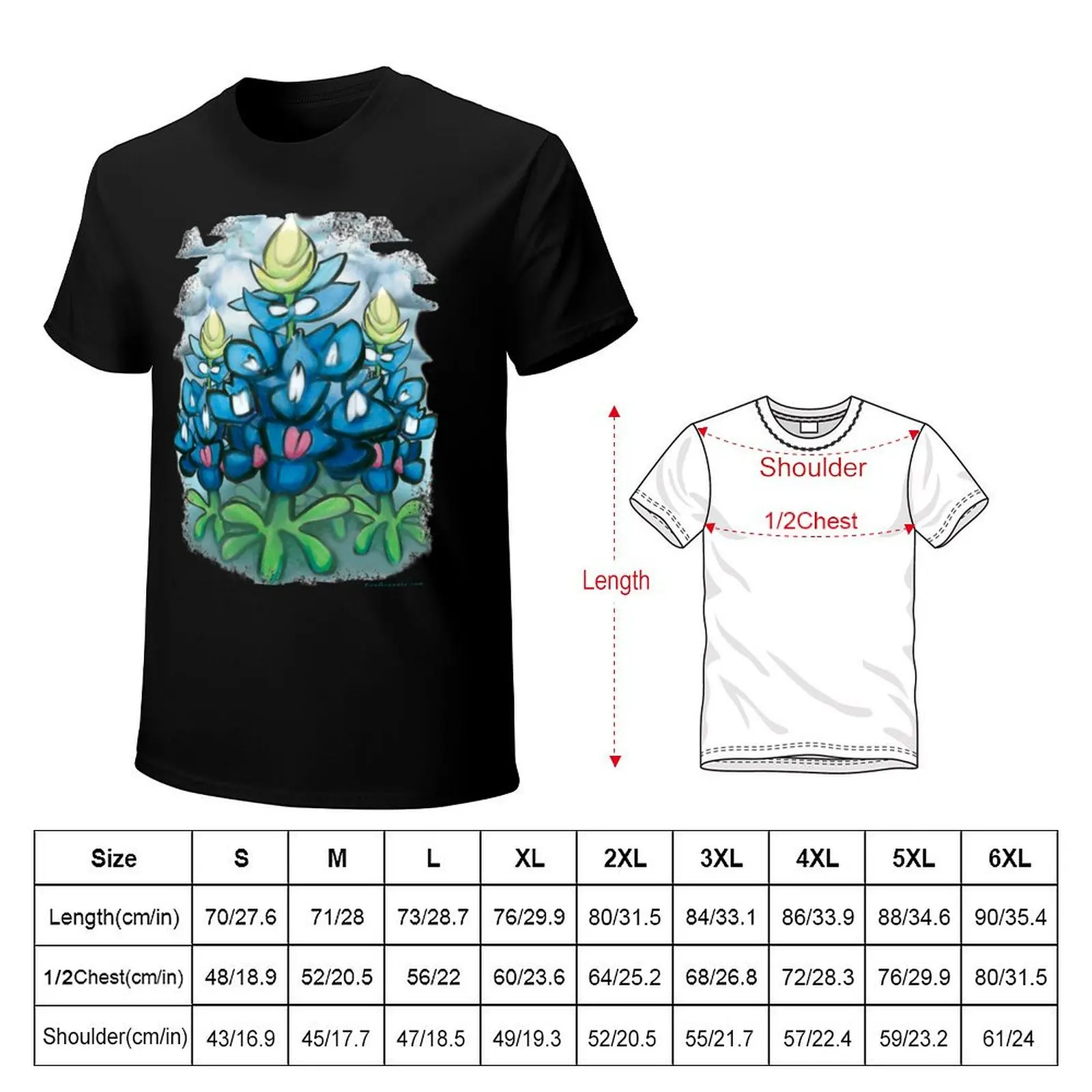Bluebonnet Sky T-Shirt Urban Casual Loose Fit Tee
