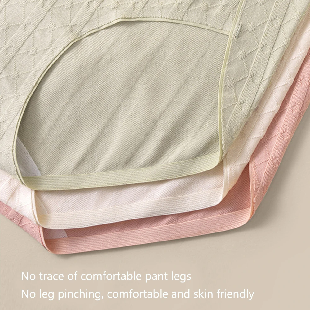 3ks/sada dámských bezešvých bavlněných kalhotek s vysokým pasem - stahování bříška, antibakteriální, na boky, měkké strečové kalhotky - náhled 6