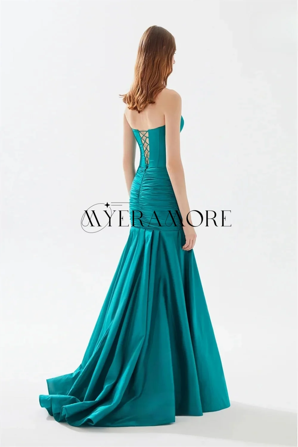 فساتين سهرة أنيقة على شكل قلب بدون أكمام حورية البحر مطوي مناسبة رسمية فساتين حفلة موسيقية مخصصة فساتين سهرة