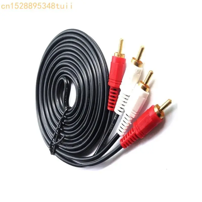Y4QF Composite Wire Cord 2RCA Male to 2RCA Male Cable 2RCA Male Cord for TV Speaker Home Theater Amplifier