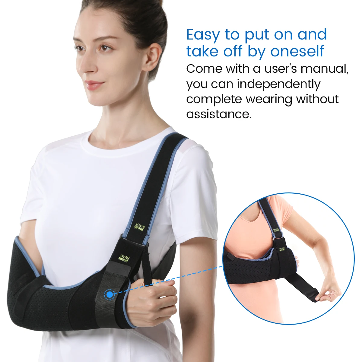 VELPEAU Arm Sling for Elbow Fracture and Dislocation Medical Shoulder Support Immobilizer Universal for Both Hands for Sleeping