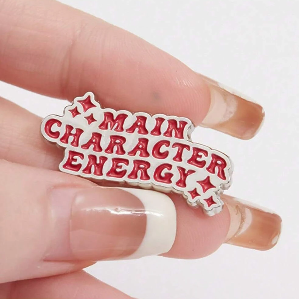 1pc Music Lyrics Enamel Pins, MAIN CHARACTER ENERGY Brooches, Lapel Badges, Funny Gift For Men