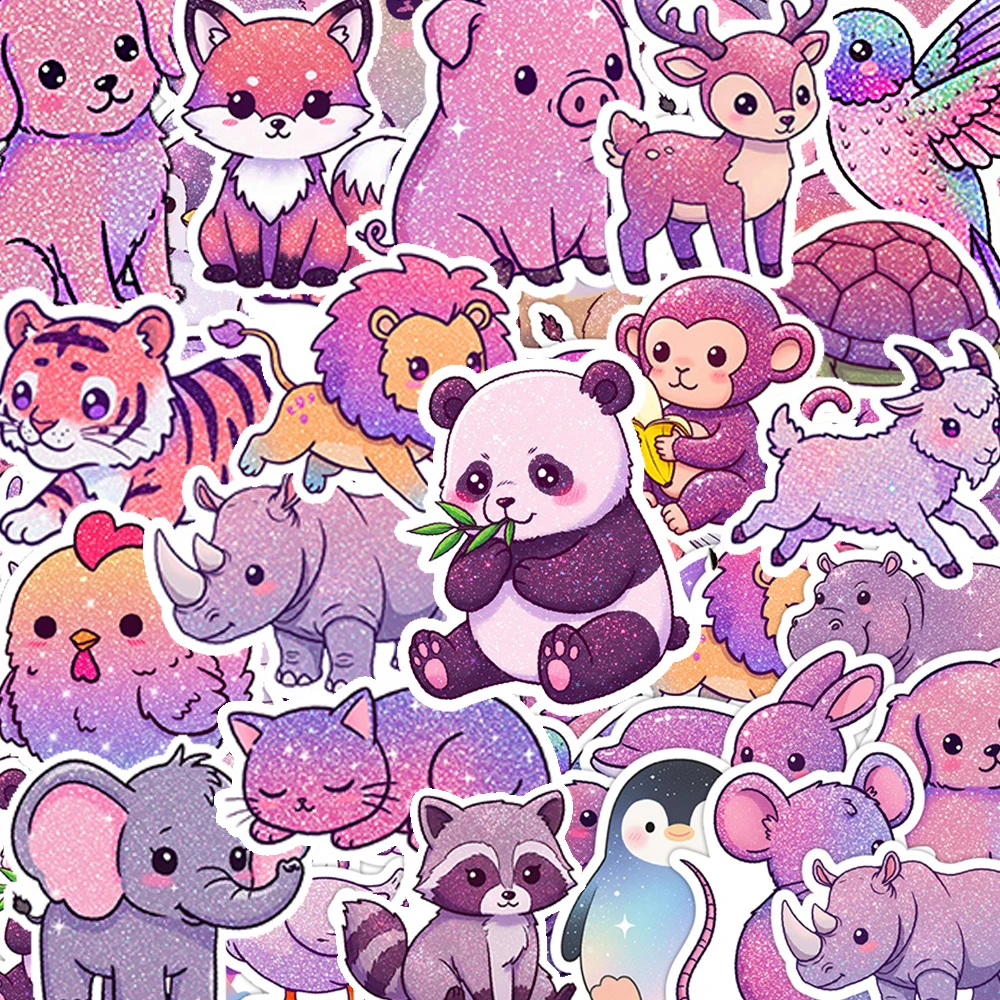 

10/30/50pcs Cartoon Purple Animals Aesthetic Stickers Cute Graffiti Decals Toys DIY Notebook Guitar Motorcycle Girl Gift Sticker