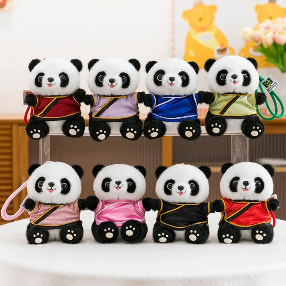 

Шелковая панда Ханфу для мальчиков и девочек, мягкая подушка, брелок с подвеской в виде панды, домашний декор, мультяшные мягкие игрушки для детей