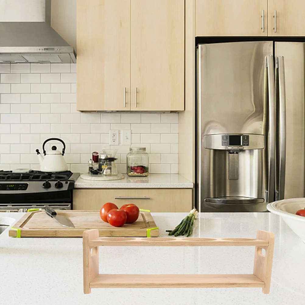 

Solid Rack Desktop ganizer 4 Hole Kitchen Accessory Wear Resistant Storage Solution Multi Function Household Holder