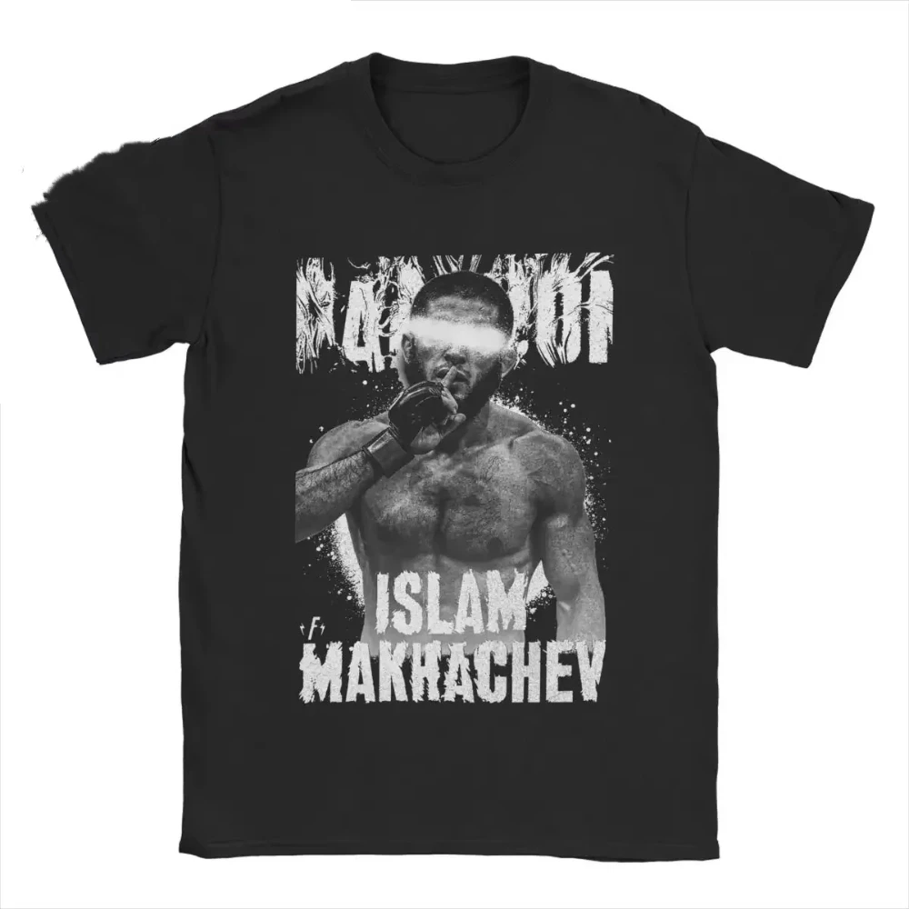 

Summer 100% pure cotton men's T-shirt, Islamic Makhachev, Russian boxer short-sleeved T-shirt, casual top