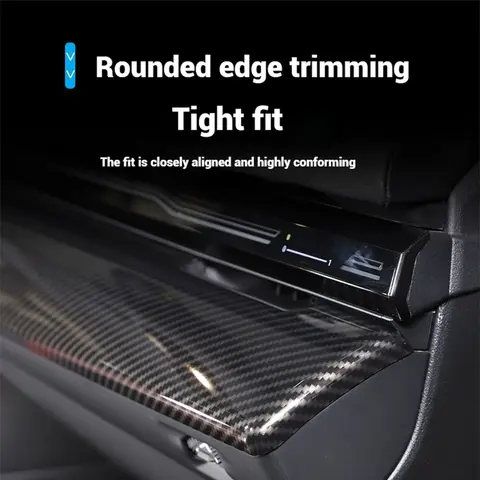 4피스 카본 파이버 센터 콘솔 장식 패널 데코 스티커 BMW 5 시리즈 i5 G60 2024 2025 자동차 실내 액세서리