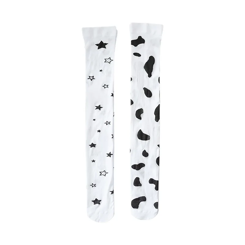 1/2 pairs spring summer Elegant cute knee high socks casual comfortable color blocked women's socks fashionable versatile socks