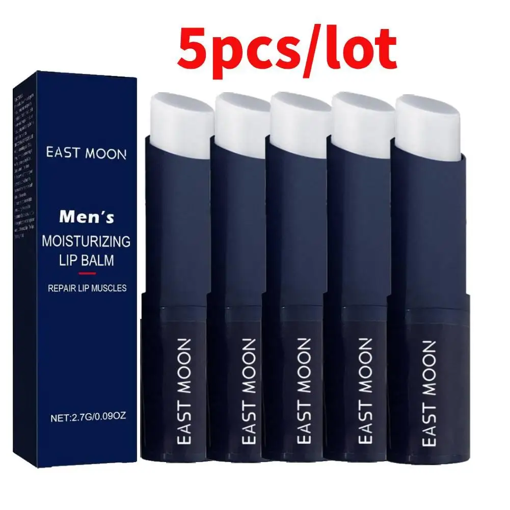 5pcs Men's Lip Balm Moisturizing Anti Cracking Repair Nourishing Hydrating Lipstick Men Lips Skin Care Products Wholesale