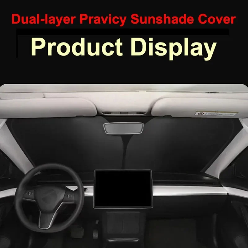 Für Tesla Model Y L YL 2026 Seitenfenster-Sonnenschutz Vorne Hinten Windschutzscheiben-Sonnenschutz Visier Outdoor Glasdach Blendschutz – Detail 2