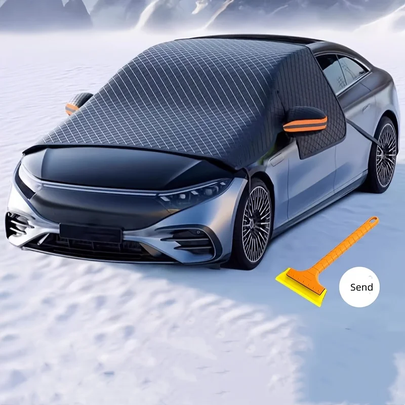 1Pc Car Front Windshield Snow & Sun Shield, Extra Large Moisture-Proof, Thickened Aluminum Foil Sunshade, Four Seasons Universal