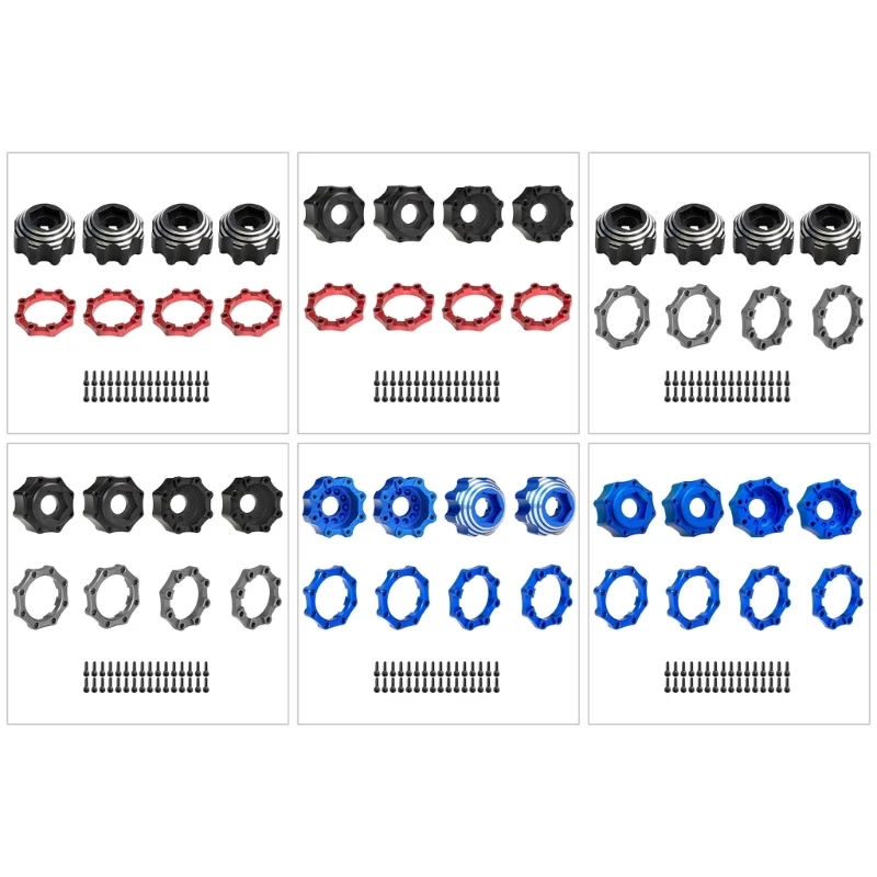 8x32 PLProLine 17mm Car Toy Hexagon Adapter Extended Wheel Metal Hub Adaptor Anti-Rust Upgrade Kits Accessory