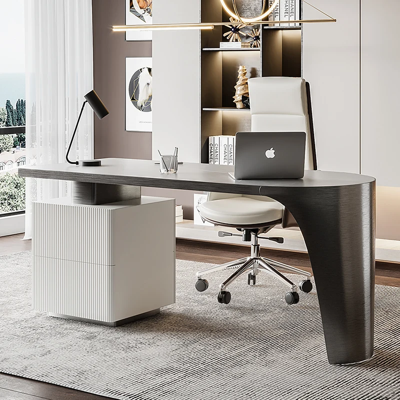 Rock board desk, computer desk, office, learning, writing desk, household integrated high-end furniture