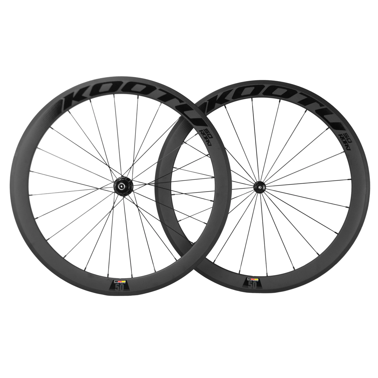 

KOOTU Rims Road Bike Carbon 700c Light Weight Wheels Wheelset 50MM Depth Aero with Accessories