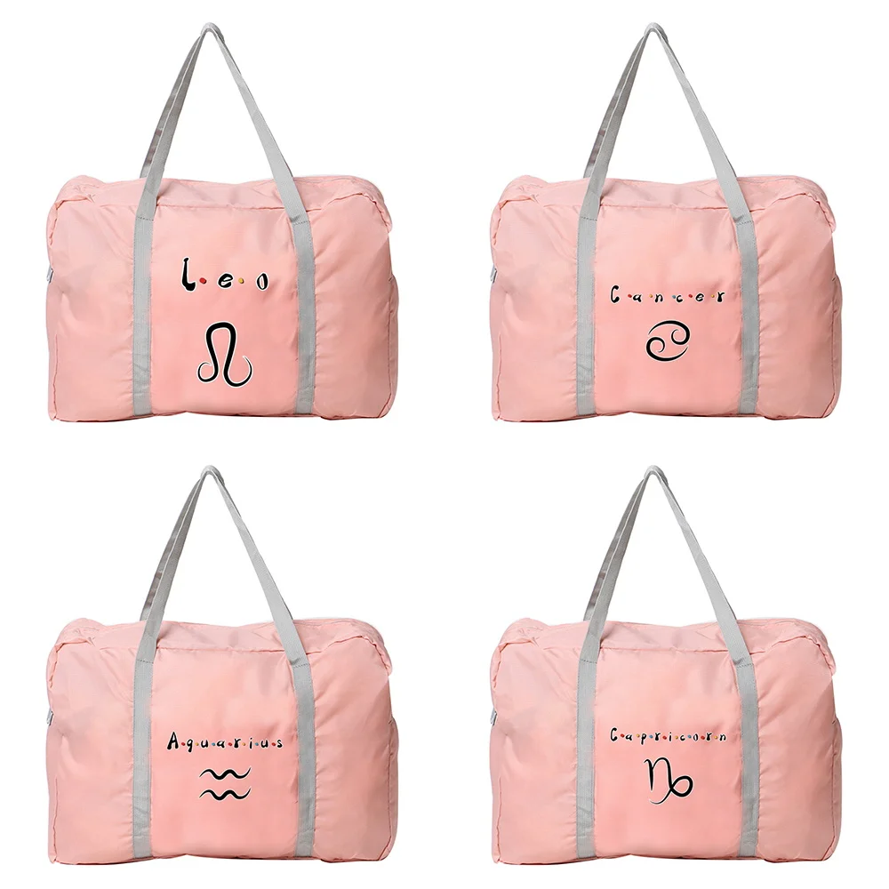 

Handheld Travel Bag with Zipper Clothing Storage Constellation Pattern Printing Series Reusable Duffel Pack Luggage Check-in