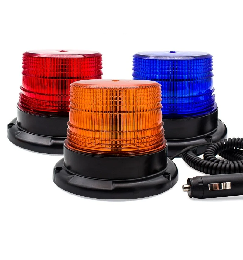 High Power Emergency Warning Flash Light 12V 24V Strobe Lamp Amber Blue Red for Car Forklift Truck School Bus