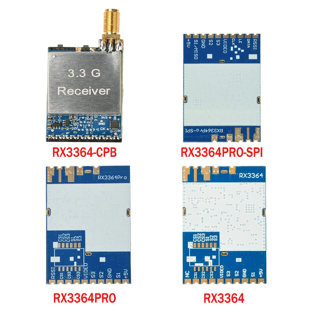 RX3364 RX3364-CPB RX3364PRO-SPI 3.3G Wireless FPV SPI Image Transmission Simulates Video Transmission And Reception Module