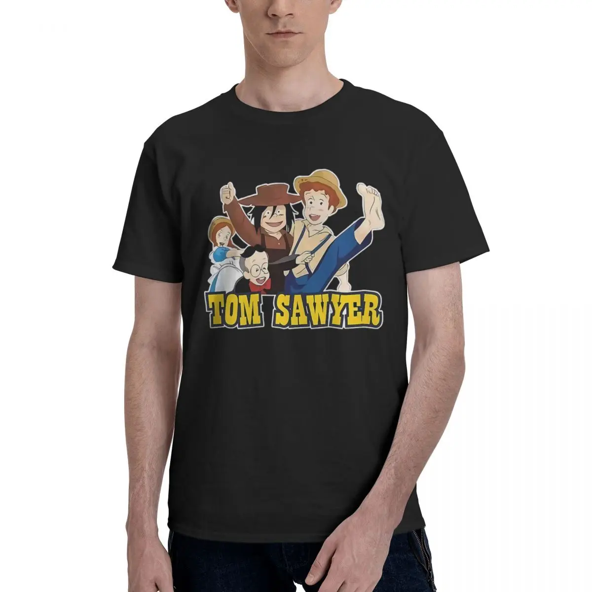 

Tom Sawyer 100% Cotton Casual Breathable Confortable Manga Men's T-Shirts Funny Gifts