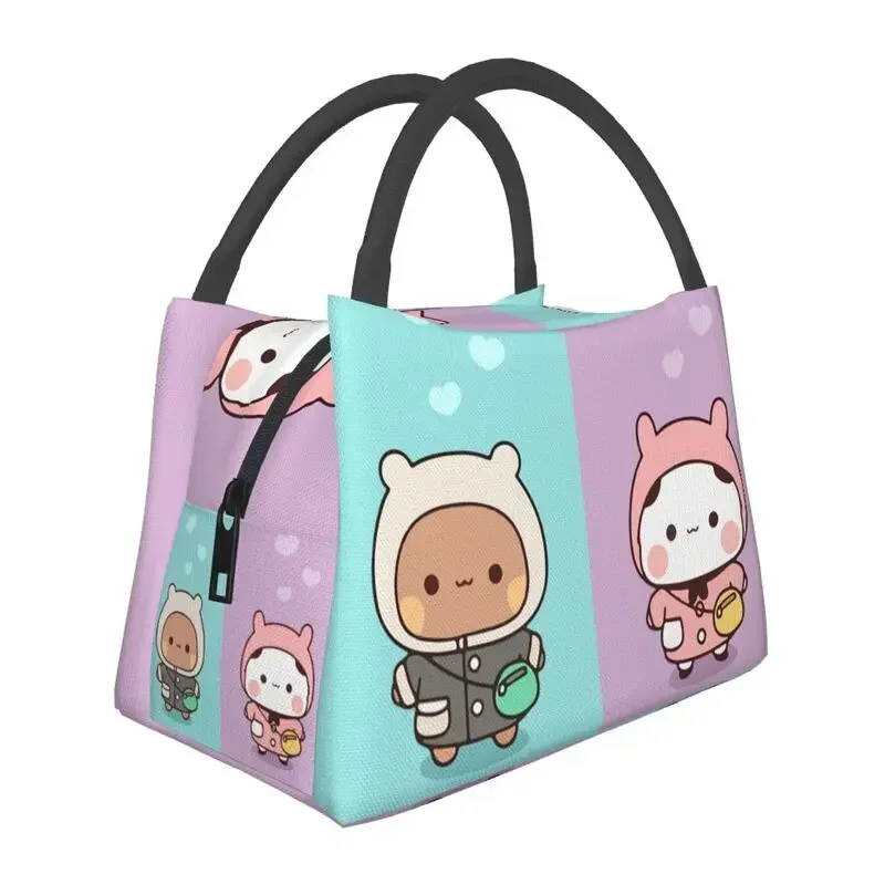 

Dudu Bubu Mochi Peach Cat Funny Insulated Lunch Bags Women Resuable Panda Bear Hug Cooler Thermal Bento Box Office Picnic Travel