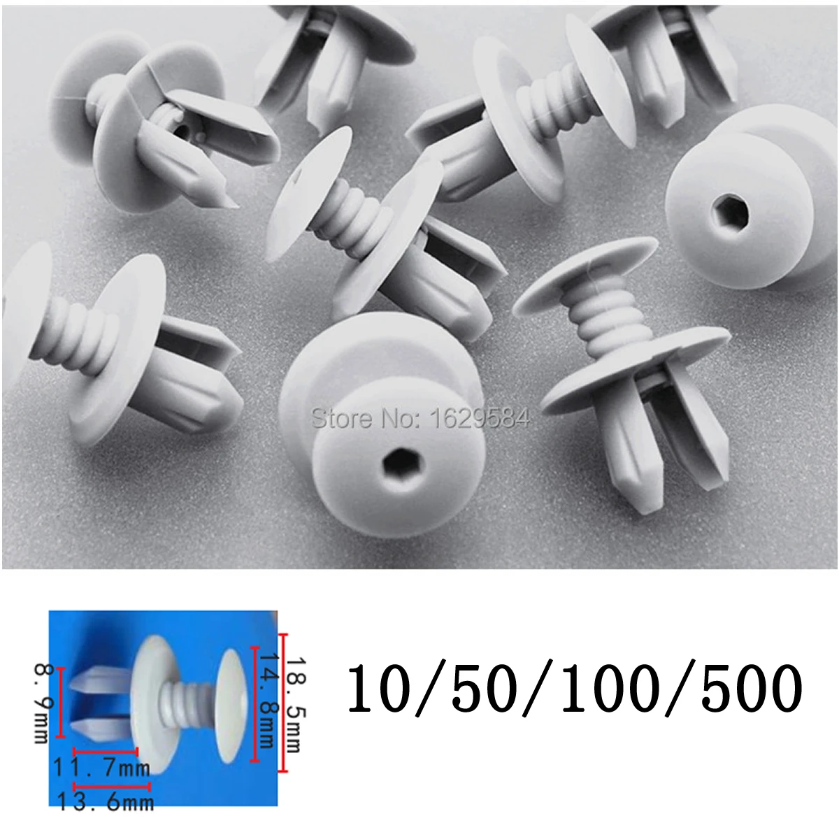 10/50/100/500x 701867299 Light Grey TRANSPORTER MULTIVAN INTERIOR DOOR CARD MOULDING SCREW CLIPS For VW T4 T5
