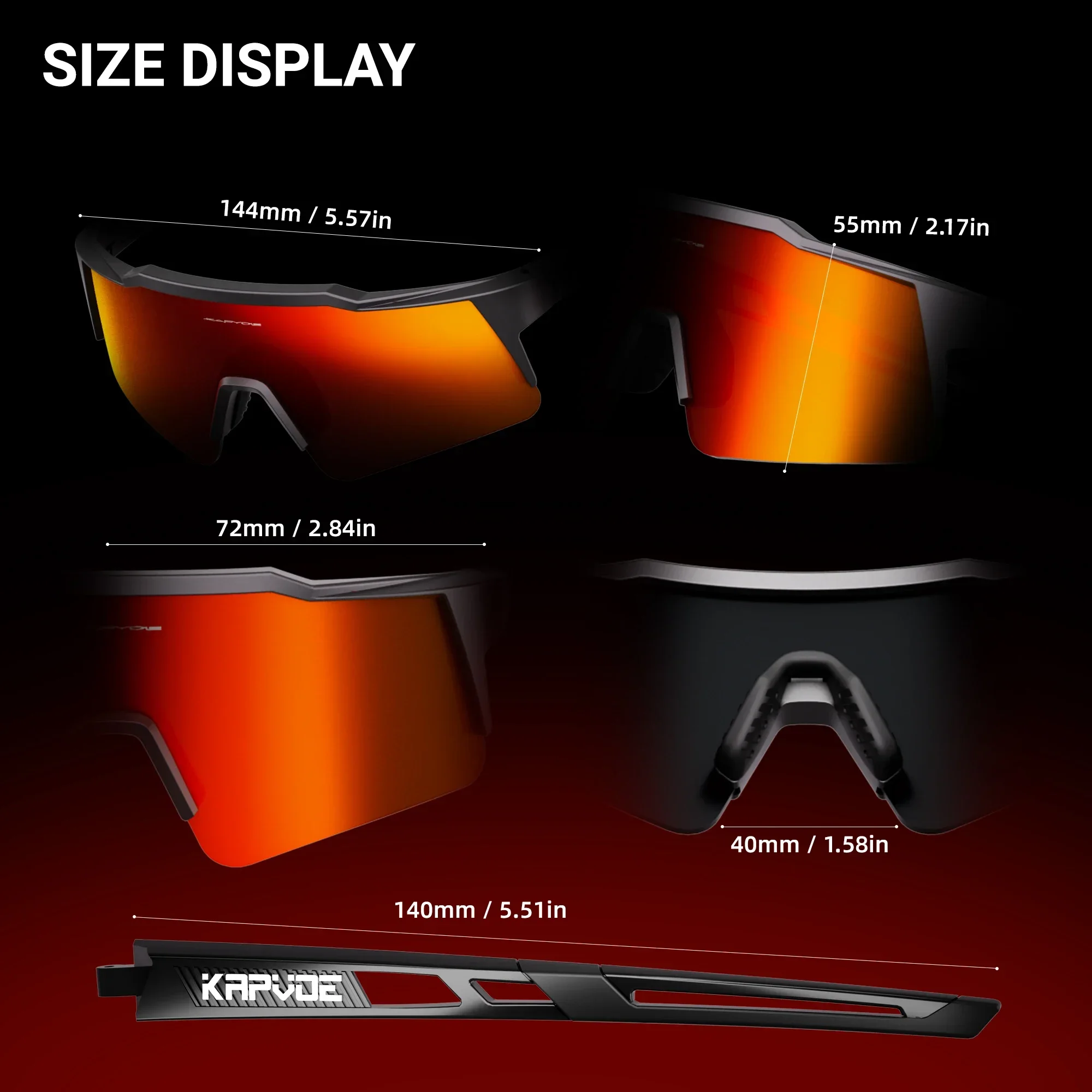 Kapvoe Polarized Fishing Sunglasses for Man Glasses Cycling Driving UV400  MTB Sunglasses Woman Bike Goggles Bicycle