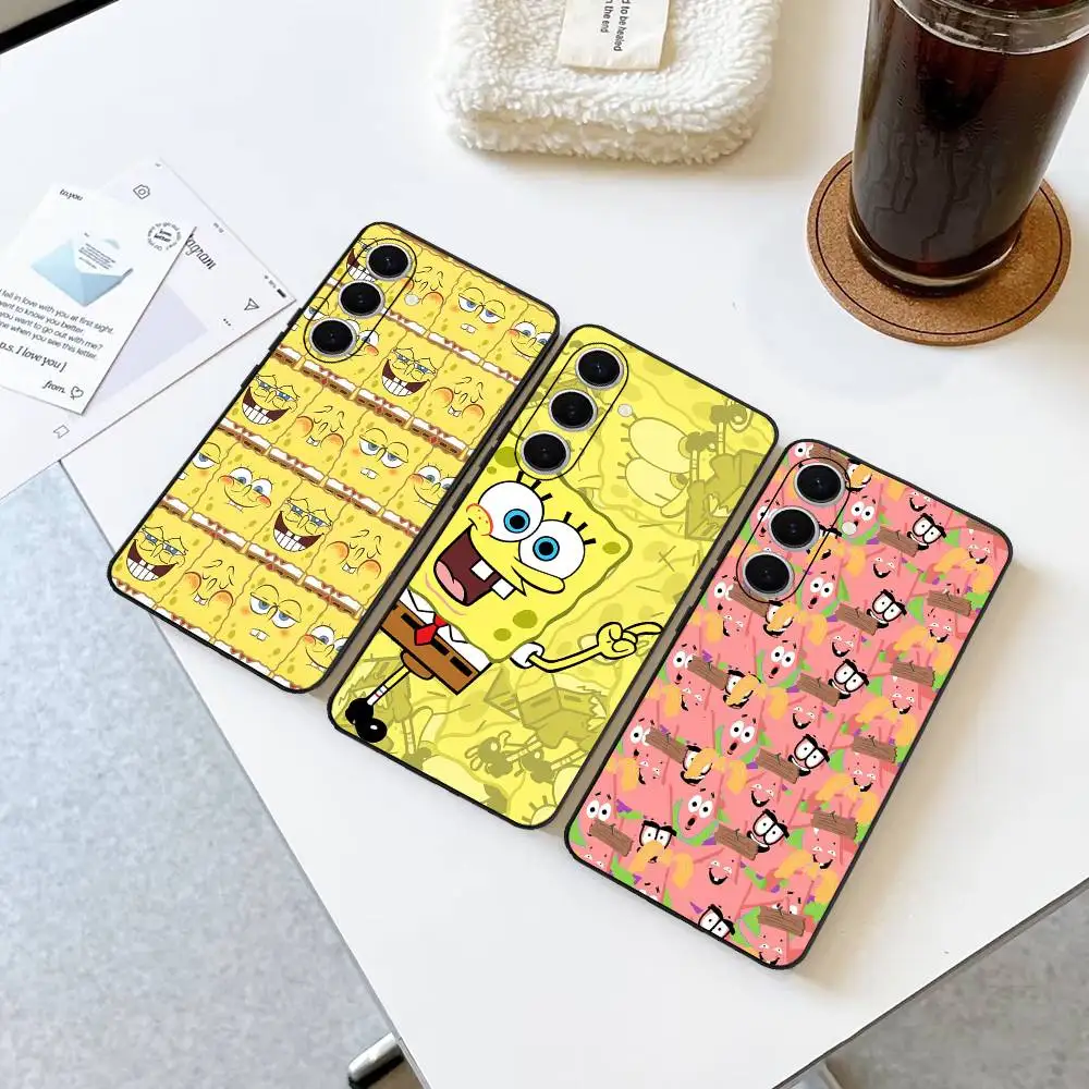 Cartoon Cute S-SpongeBob Anime Phone Case For Samsung S 24 fe 25 Ultra plus 20 lite 21 30 22 23 24 22 Ultra 5G Fundas
