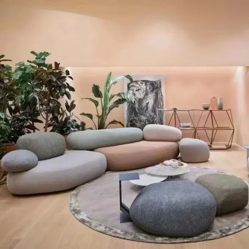 Sofa Light Luxury Fabric Sofa Cream Wind Villa Living Room Simple Sofa