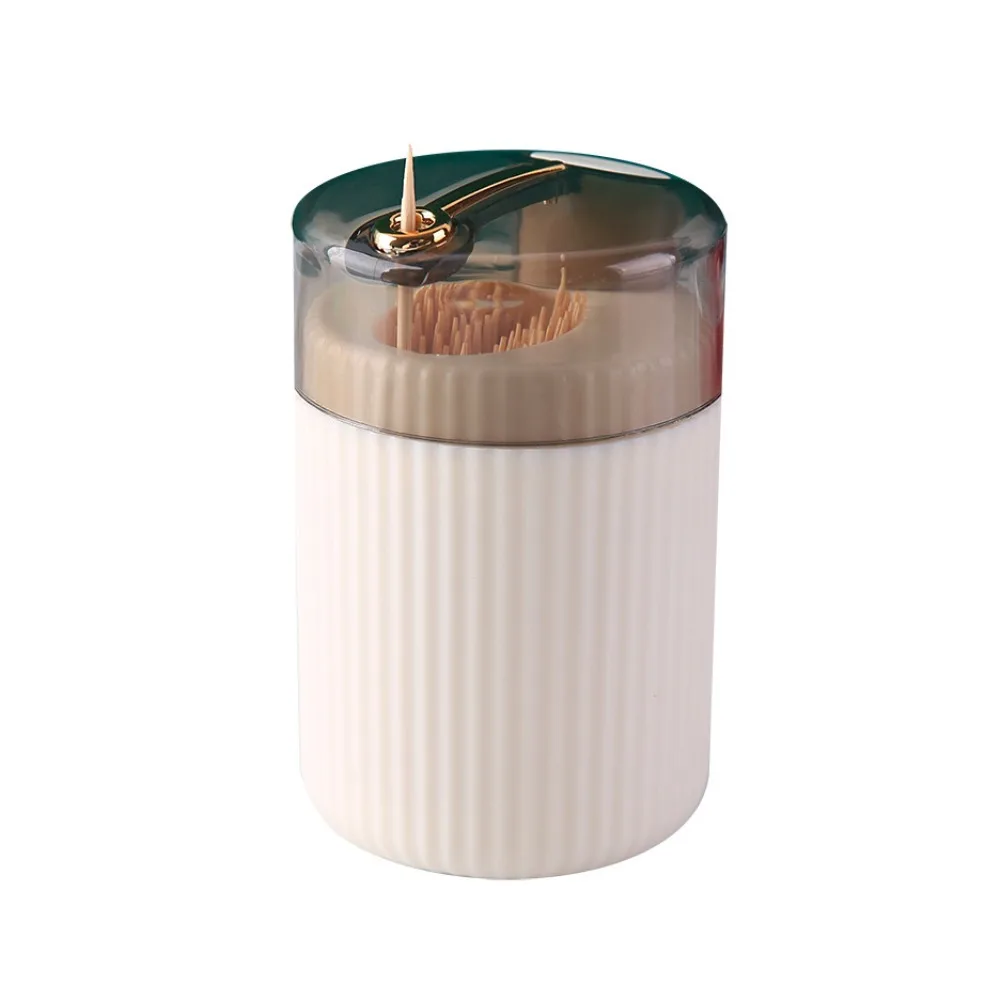 

Automatic Toothpick Storage Box Push Type Hygienic Tooth Pick Containers Large Capacity Creative Toothpick Dispenser Hotel