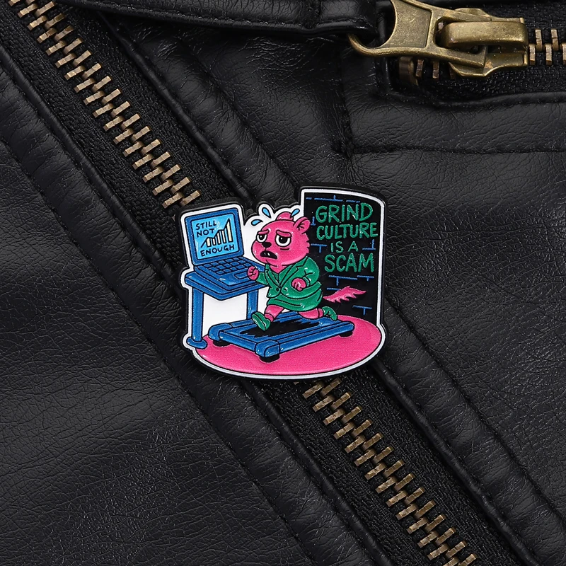 Anti Grind Culture Pin Work Life Satire Style Still Not Enough Grind Culture Is A Scam Quote For Career Balance Lovers Bag