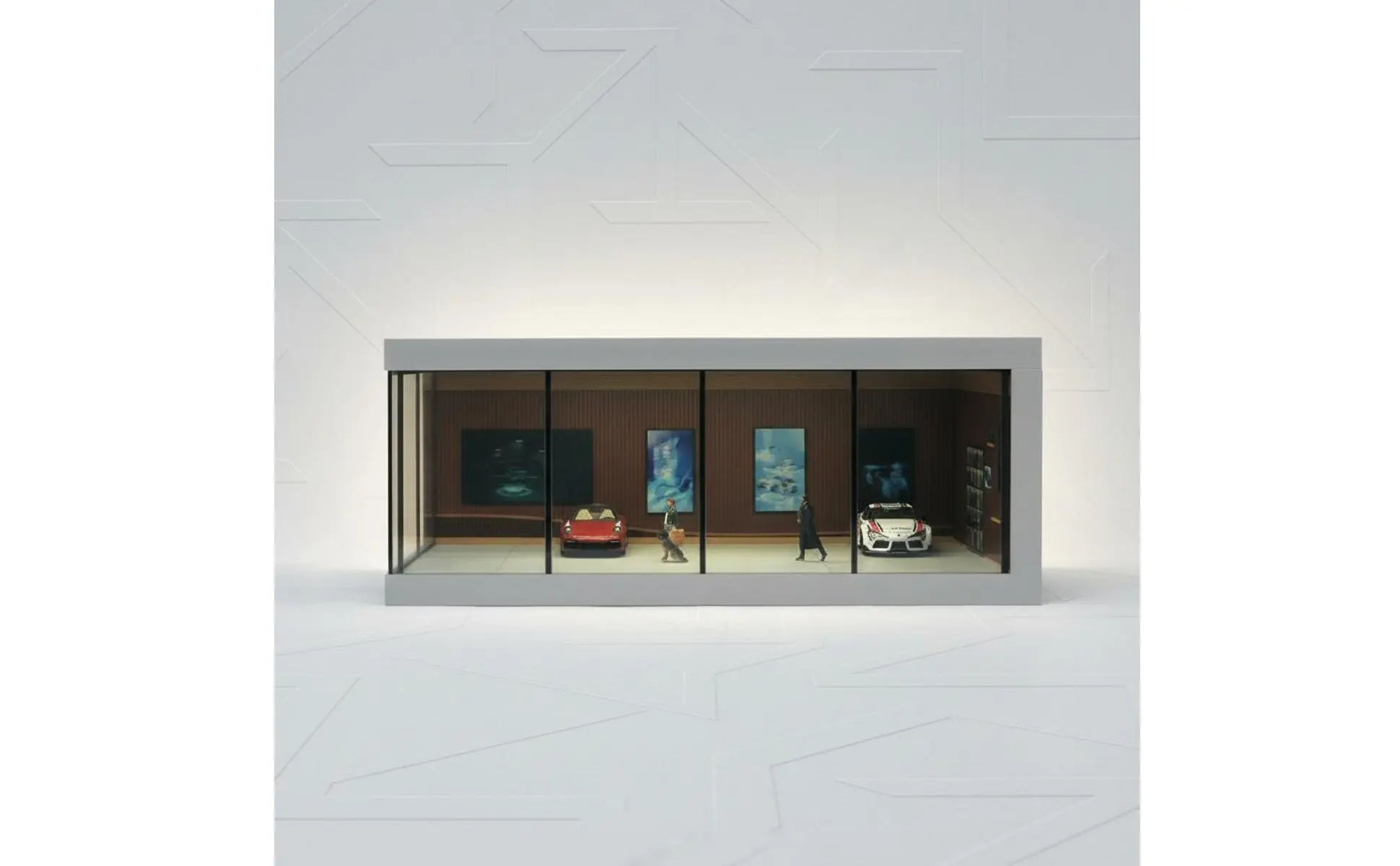 1/64 Scale Display Box Clear View LED Lit Model Display Box Acrylic Car Case Scene Design Diecast Car Showcase Easy to Assemble