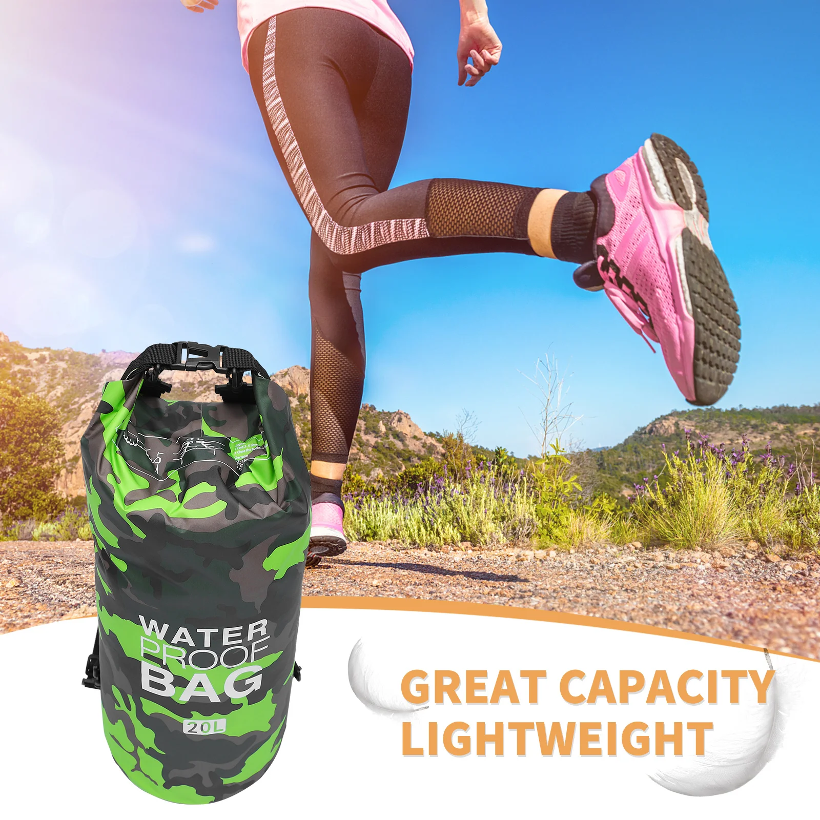 1Pcs Waterproof PVC Dry Bucket Bag Large Capacity Floating Storage Swimming Outdoor Camping Beach Hiking Travel Portable Storage