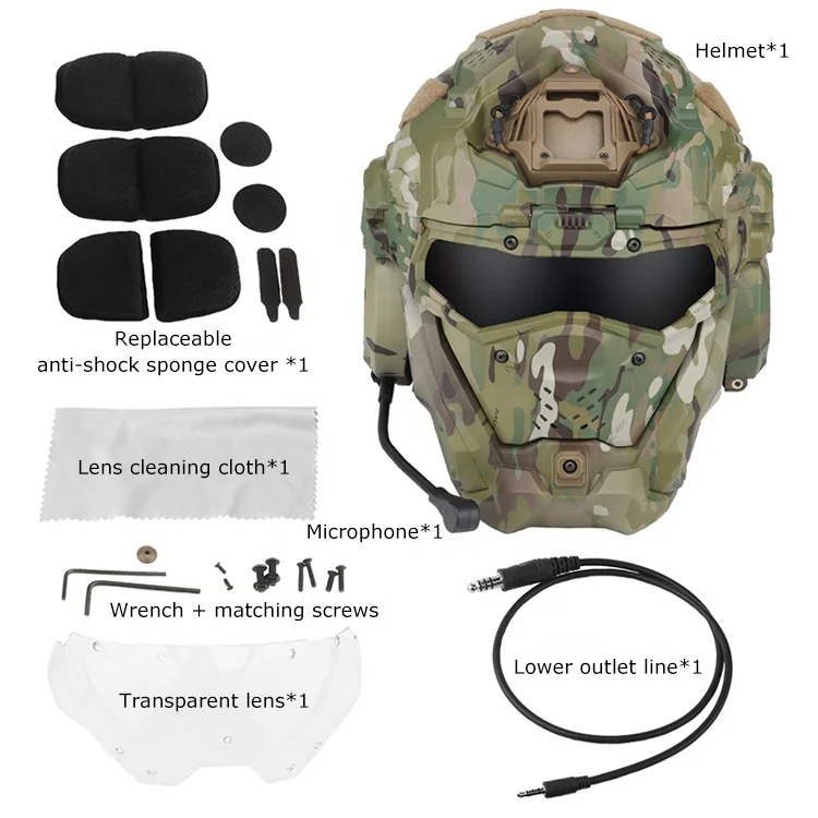 TLF بالجملة معدات الحماية CS التدريب الأسود كاسكو تاتيكو التمويه كامل الوجه التكتيكية شبكة خوذة مع سماعة الرأس