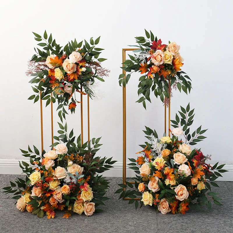 

Caramel orange autumn color simulated flower art, wedding decoration flower