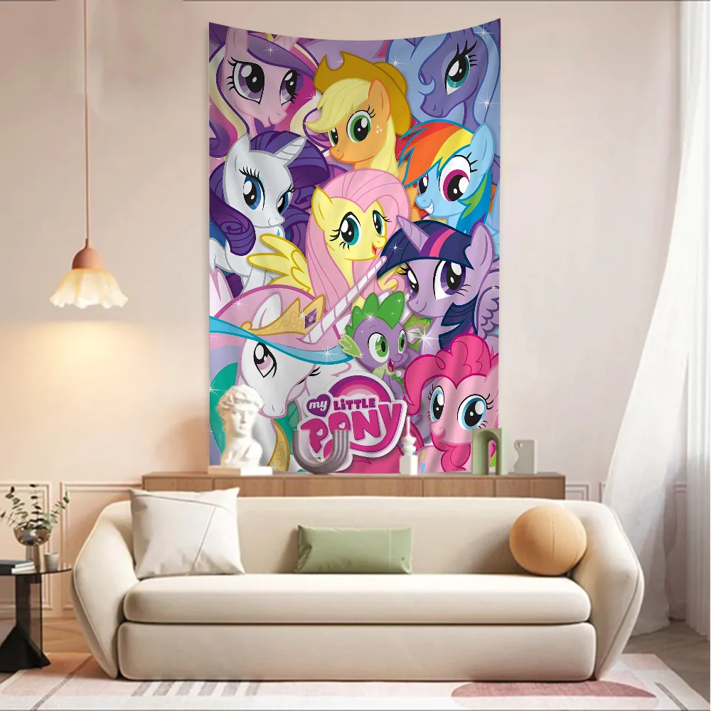 Cute M-My Cartoon P-Pony L-Little Anime Tapestry Hanging Tarot Hippie Wall Rugs Dorm Home Decor