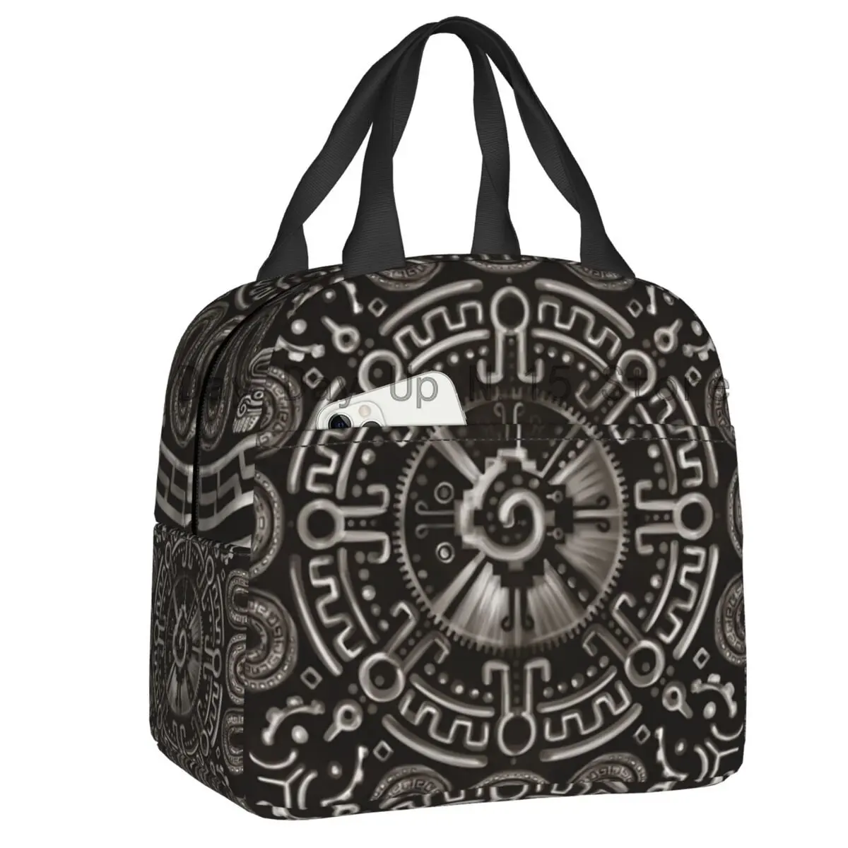 

Custom Mayan Hunab Ku With Double Headed Serpent Lunch Bag Men Women Thermal Cooler Insulated Lunch Box for Children School