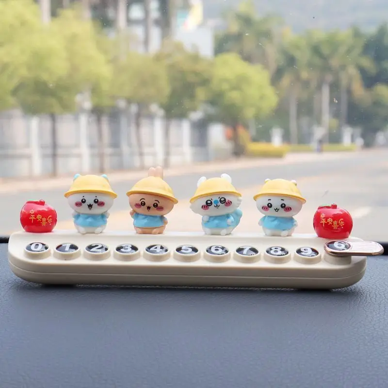 Anime Chiikawa Hachiware Move The Car Phone Plate Cute Usagi Temporary Parking Number Plate Ornaments Vehicle Mounted Jewelry - view 4