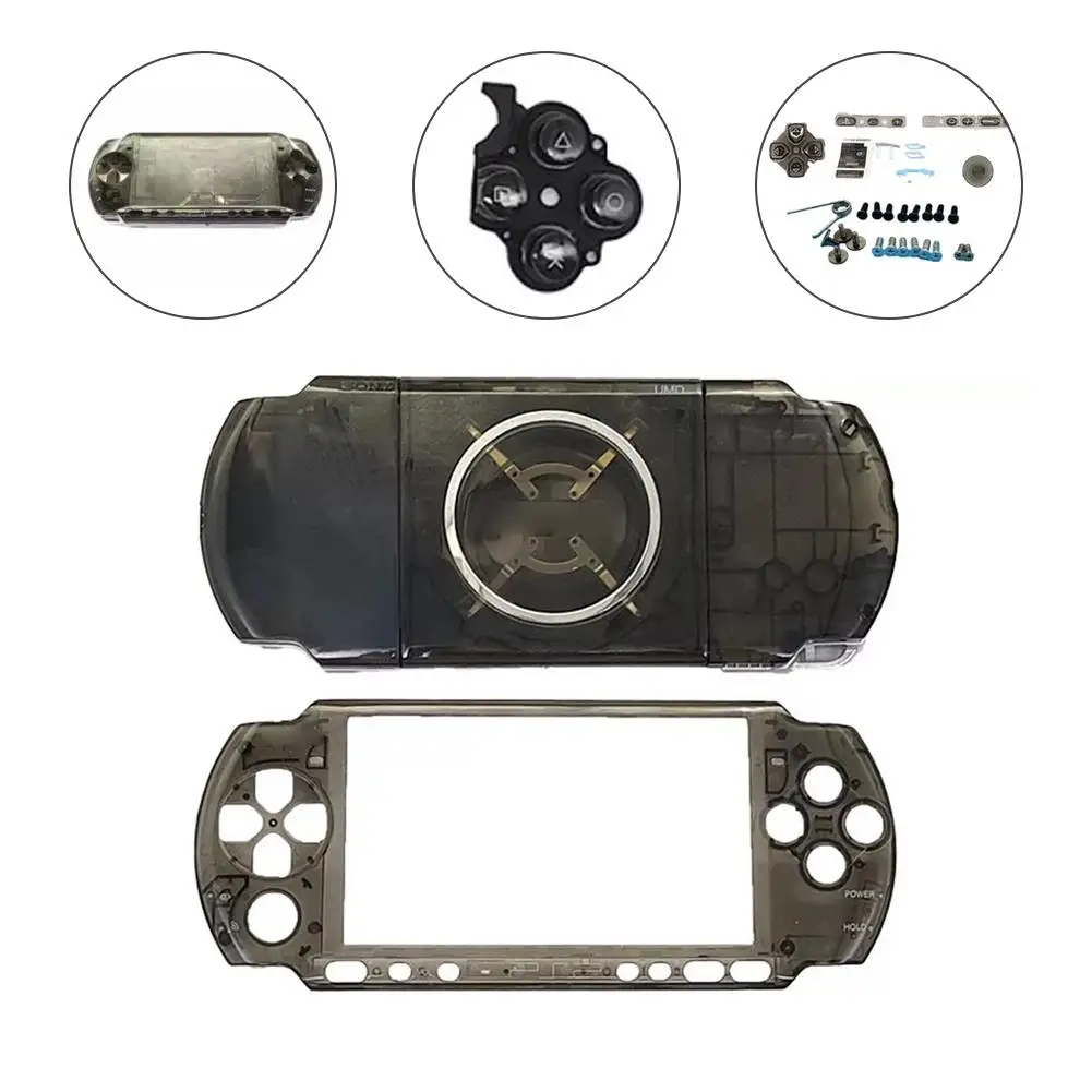 

Прозрачный защитный корпус для PSP3000, полный комплект для замены, набор запчастей и аксессуаров для самостоятельного ремонта.