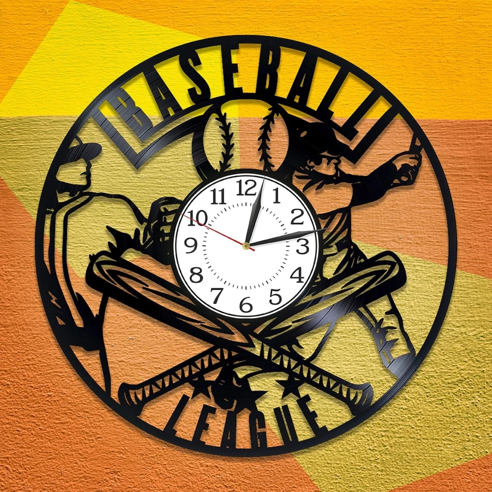 Baseball Idea Sport Vinyl Clock 12 Inch Baseball Original Home Decor Sport Vinyl Record Wall Clock Baseball Handmade Clock