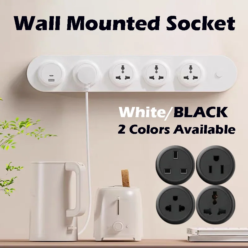 

Wall Mounted Socket Power Strip With Switch Power Outlets US UK TH Standard USB Ports Socket Outlet 4000W Electrical Adapter