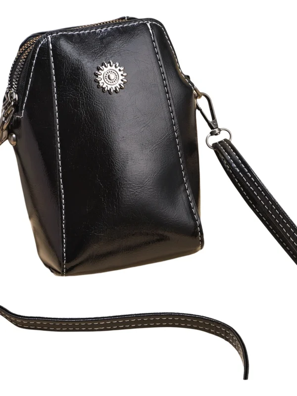 

Универсальная повседневная женская сумка для телефона, сумка через плечо, прямоугольная застежка-молния, двухслойная сумка для хранения