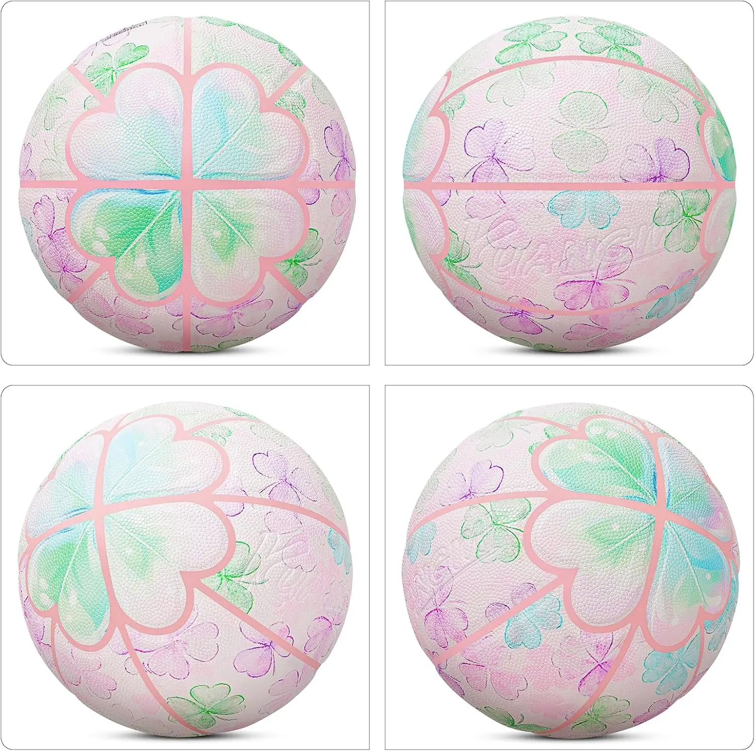 Bola de basquete Kuangmi Love Lucky Series, tamanho oficial 7 (29,5 polegadas), bola de arte de colecionador de edição limitada