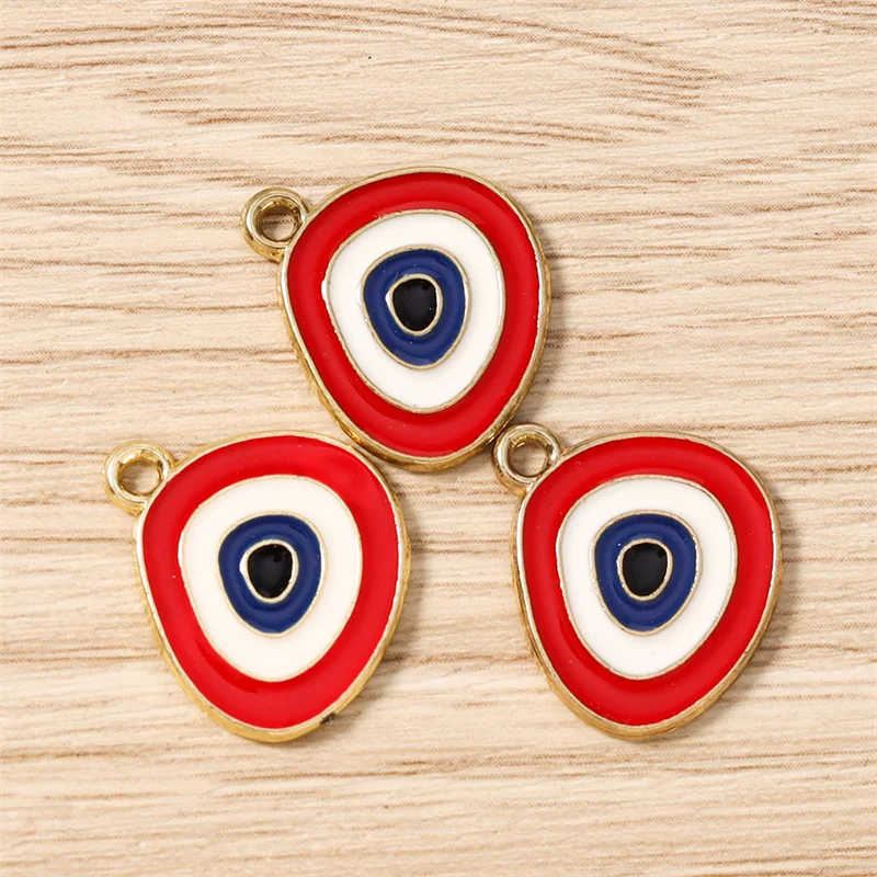 Tusember 20 Stück 15*19mm Niedliche Türkische Blaue Augen-Anhänger für Ohrhänger, Armbänder, Halsketten, Böser-Blick-Anhänger zur Schmuckherstellung – Detail 8