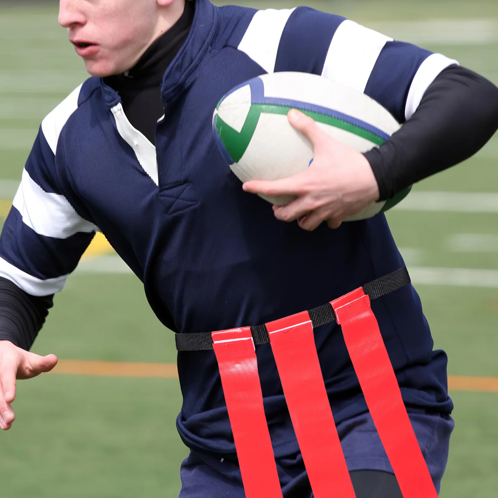 2 Buah Sabuk Flag Football untuk Latihan Bahan Nylon PVC yang Tahan Lama Mudah Dibawa dan Disimpan untuk Tim Remaja dan Dewasa Sabuk Flag Football