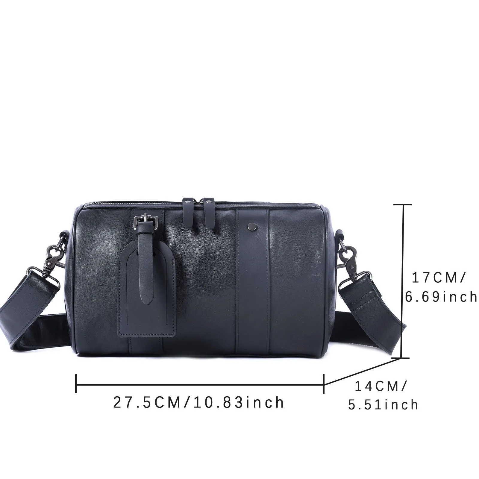 Echte Leder-Umhängetasche für Herren, einfache Rindsledertasche, hochwertiges, pflanzlich gegerbtes Leder, modischer Casual-Stil. – Detail 3