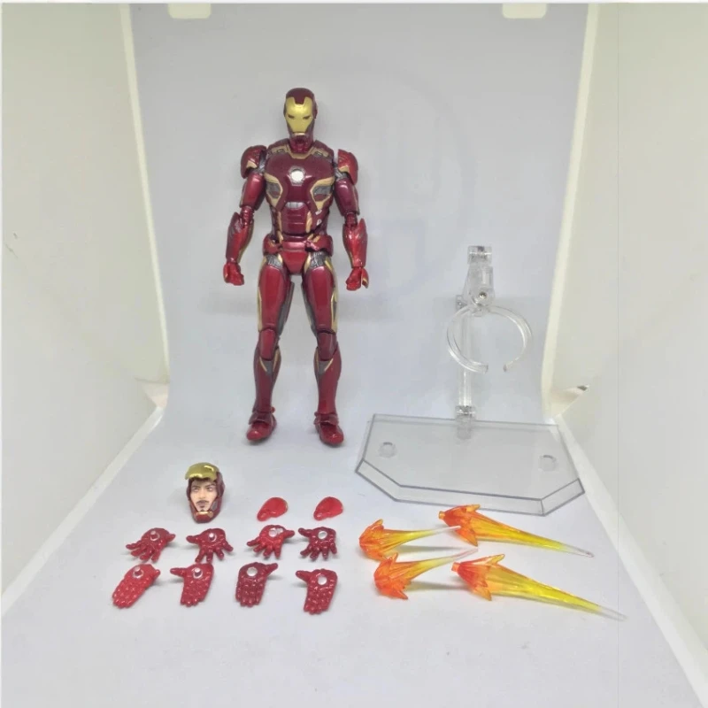 マーベル-アベンジャーズ-アイアンマン-mk45-可動式アクションフィギュア-交換可能なヘッド付き-追加ハンド-ディスプレイスタンド付き-コレクタブルモデル