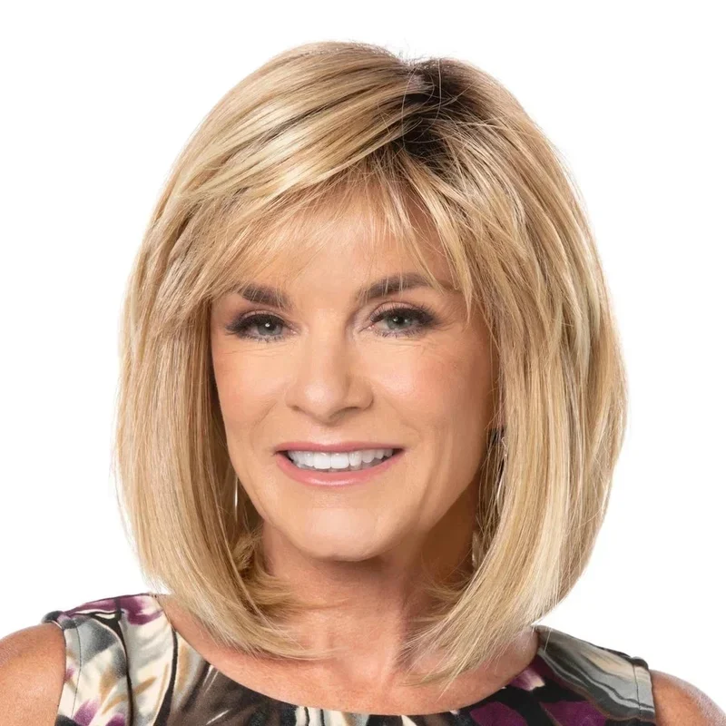 New Fashion Women's Long Natural Brown Mix Blond Wigs, 12 Inches