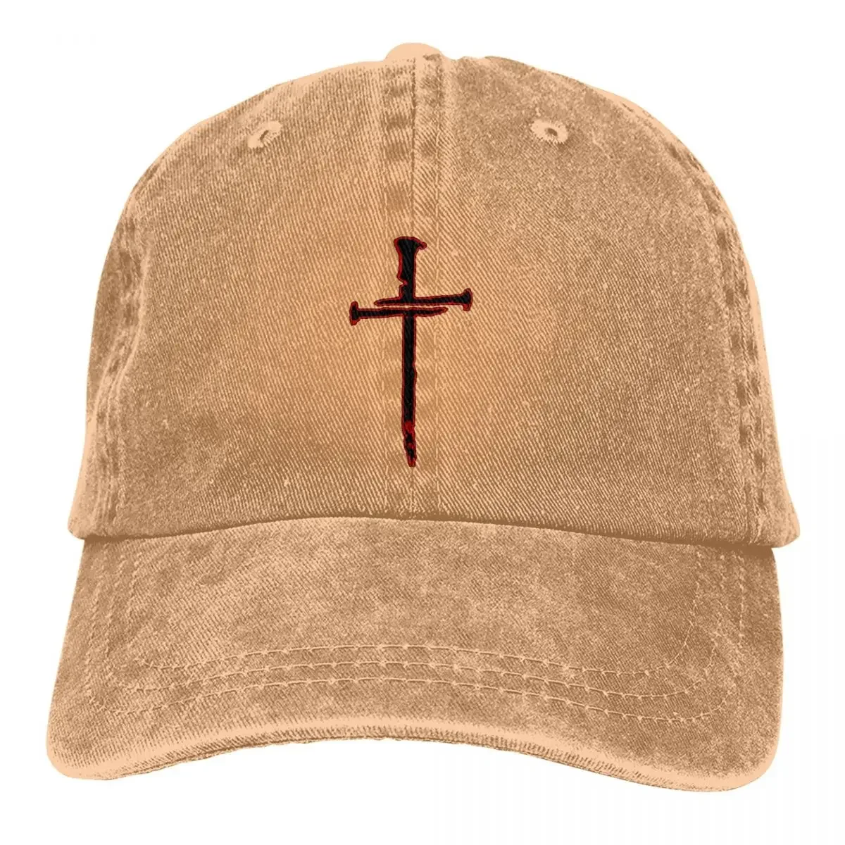 Pure Color Dad Hats Nails Black And Red Color Women's Hat Sun Visor Baseball Caps Jesus God Cross Peaked Cap